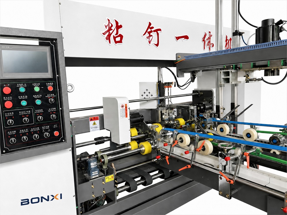 BONXI Automatic Folder Gluer Stitcher Stitching Unit