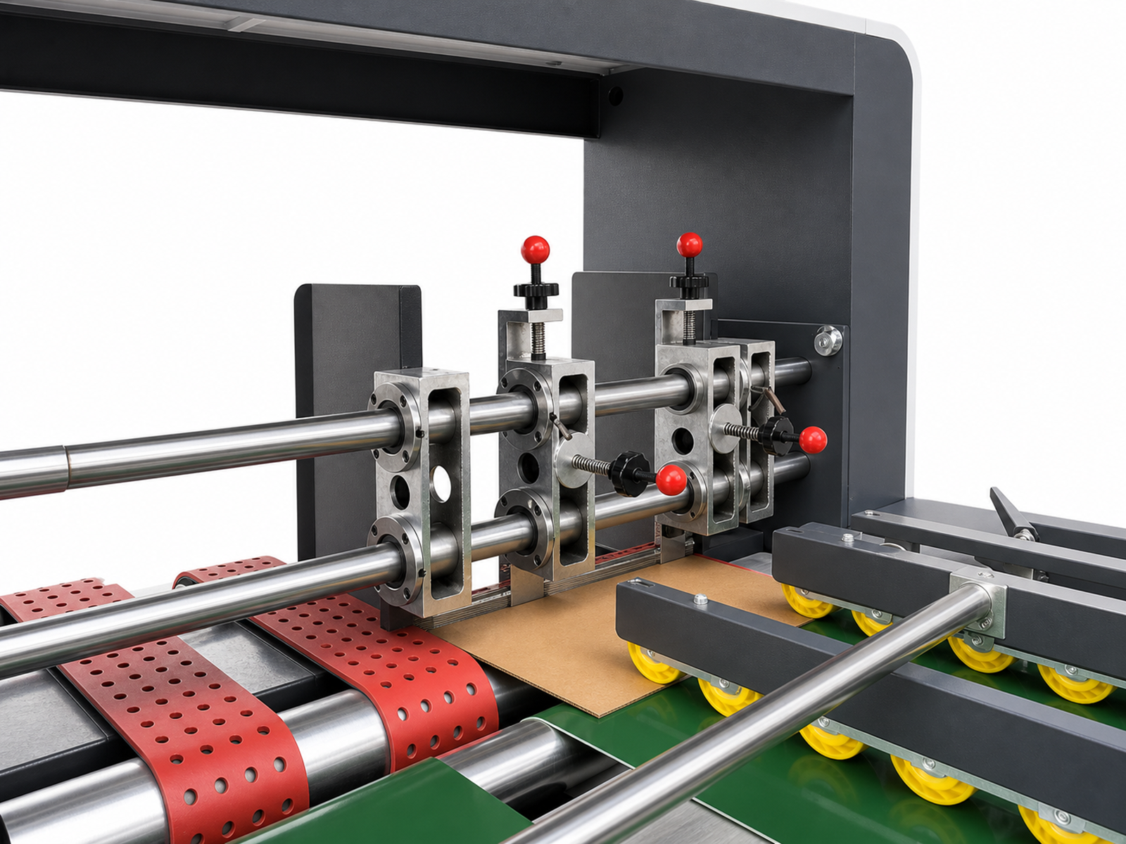 Automatic board feeding and adjustable support unit of the YDWL-1120 laminating machine