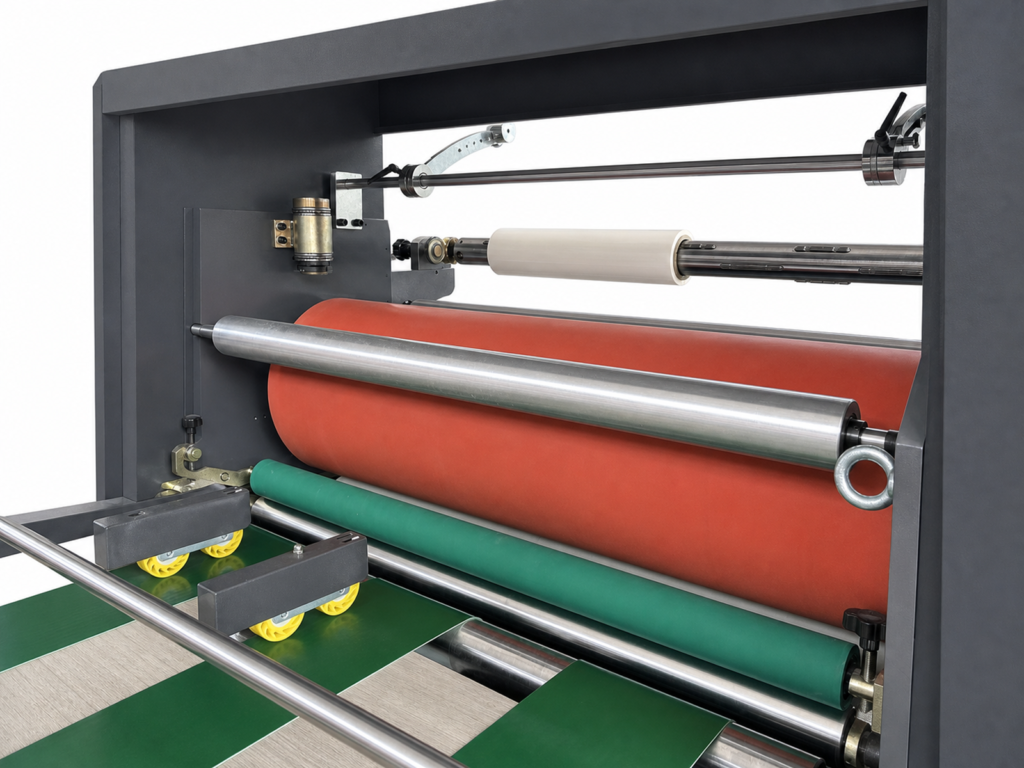 Film separation and cantilever roll lifting system of the YDWL-1120 laminating machine