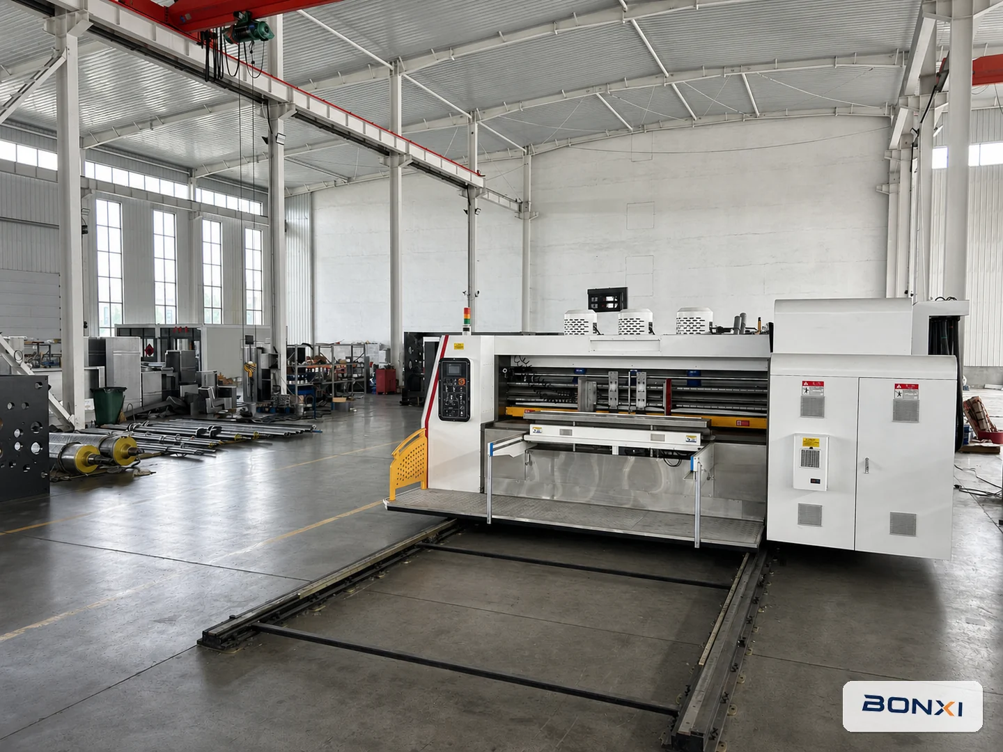BONXI carton packaging machinery factory workshop with automated production equipment