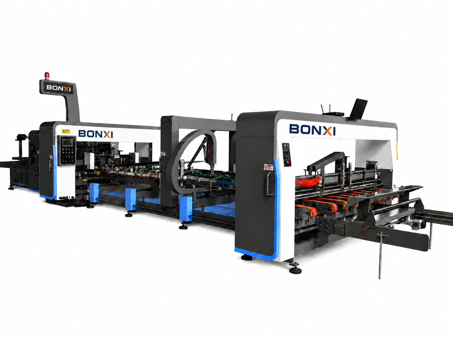 BONXI automatic folder gluer stitcher machine for carton box production